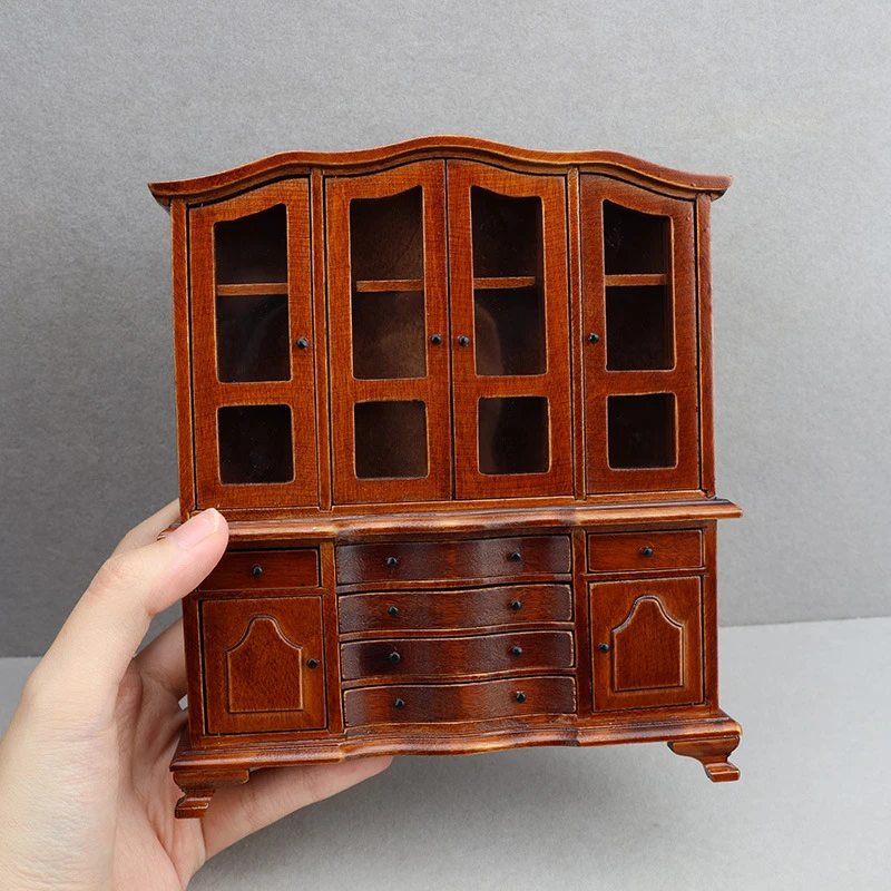 Classic Wooden Miniature Cabinet — custom doll clothing and miniature accessory