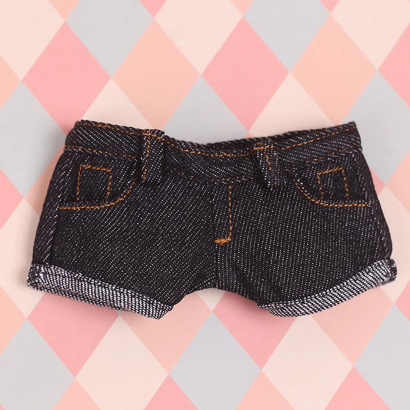 Doll Denim and Casual Pants Collection — Black classic belt-loop cuffed denim pants