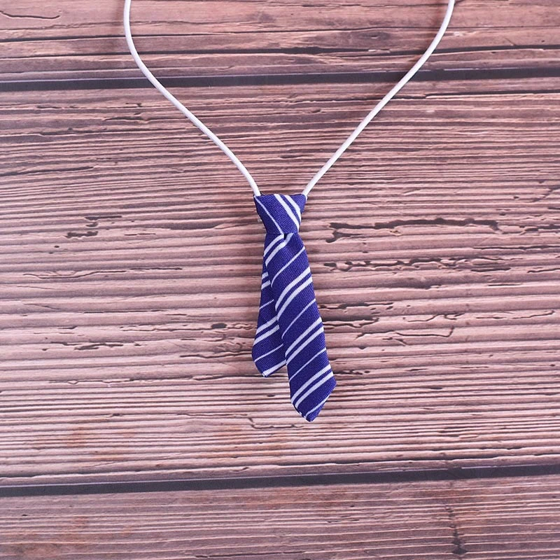 Mini Doll Bow Ties and Neckties — Blue striped necktie