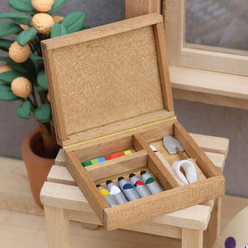 Miniature Watercolour Paint Box — custom doll clothing and miniature accessory